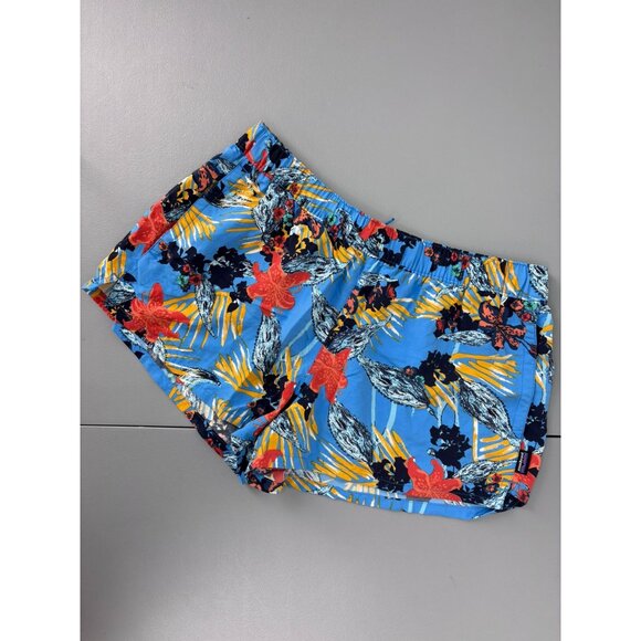 Patagonia women's medium blue patterned 2.5 inseam baggies shorts hiking outdoor - Picture 1 of 7